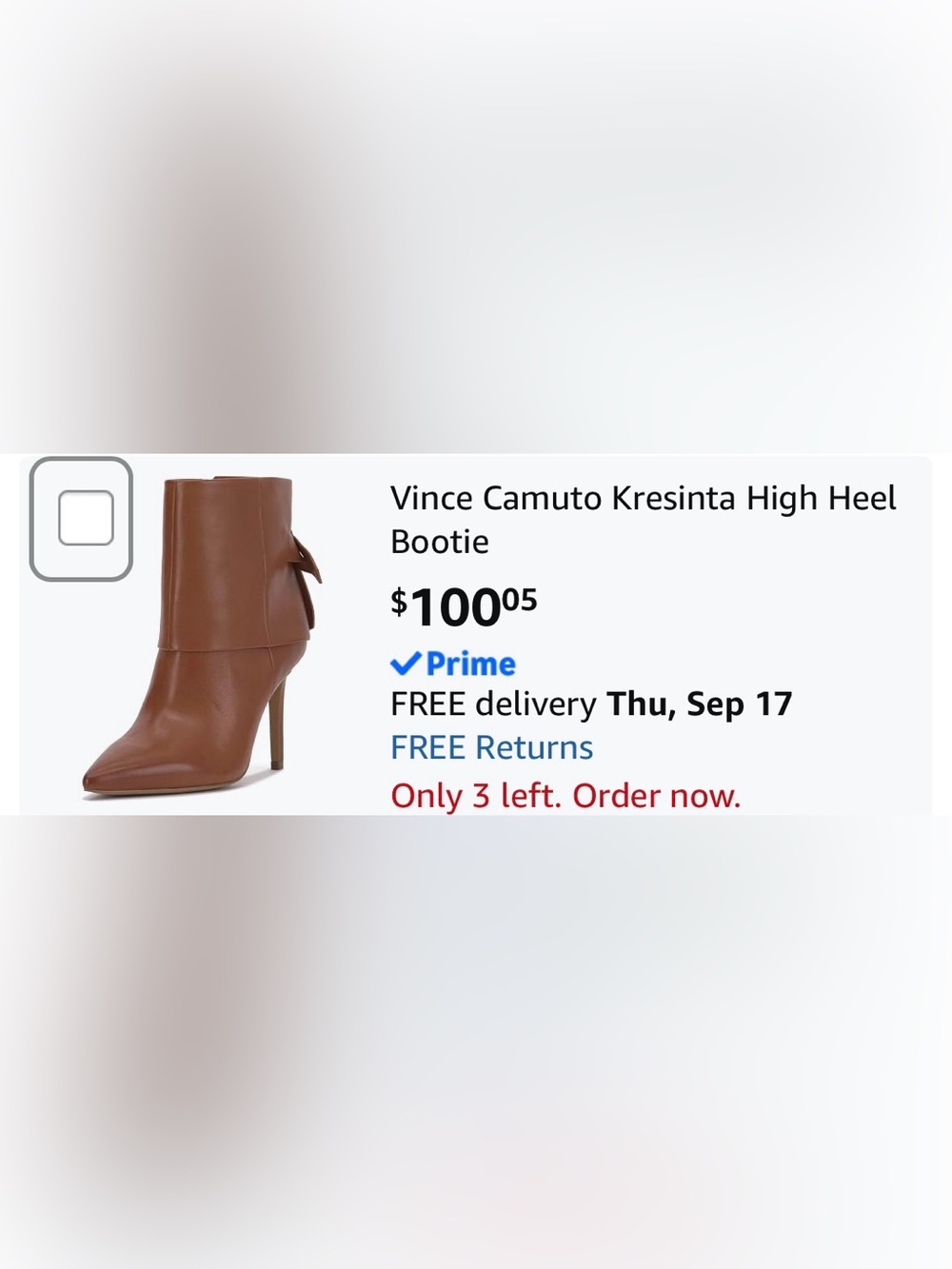 Vince Camuto Cognac Leather Pointed-Toe Stiletto Ankle Boots - Woman’s 8 NWT - Picture 11 of 11